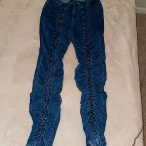 Fashion Nova Blue Ruched Stretchy Jeans